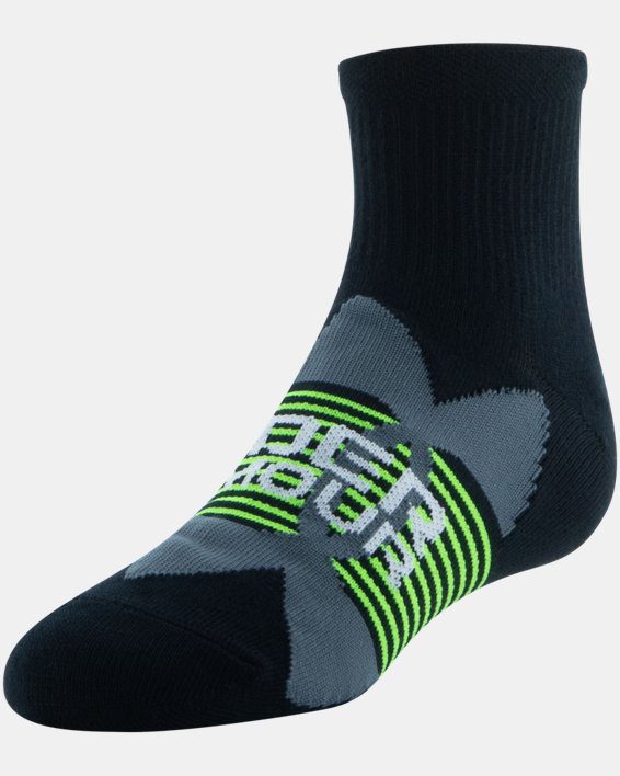 Boys' UA Essential Quarter 6-Pack Socks, Black, pdpMainDesktop image number 2